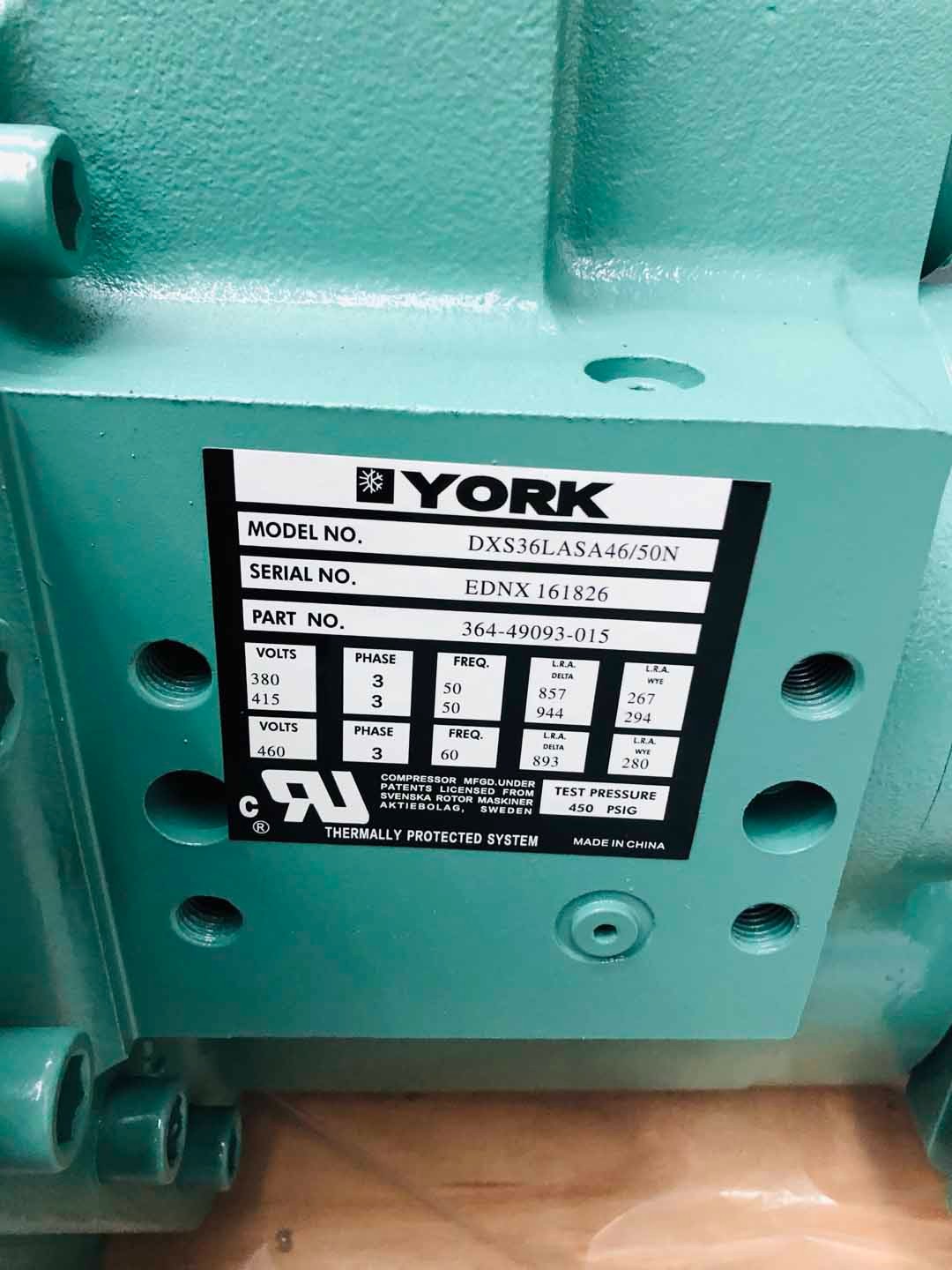 DXS36LASA450N YORK Refrigeration Compressor